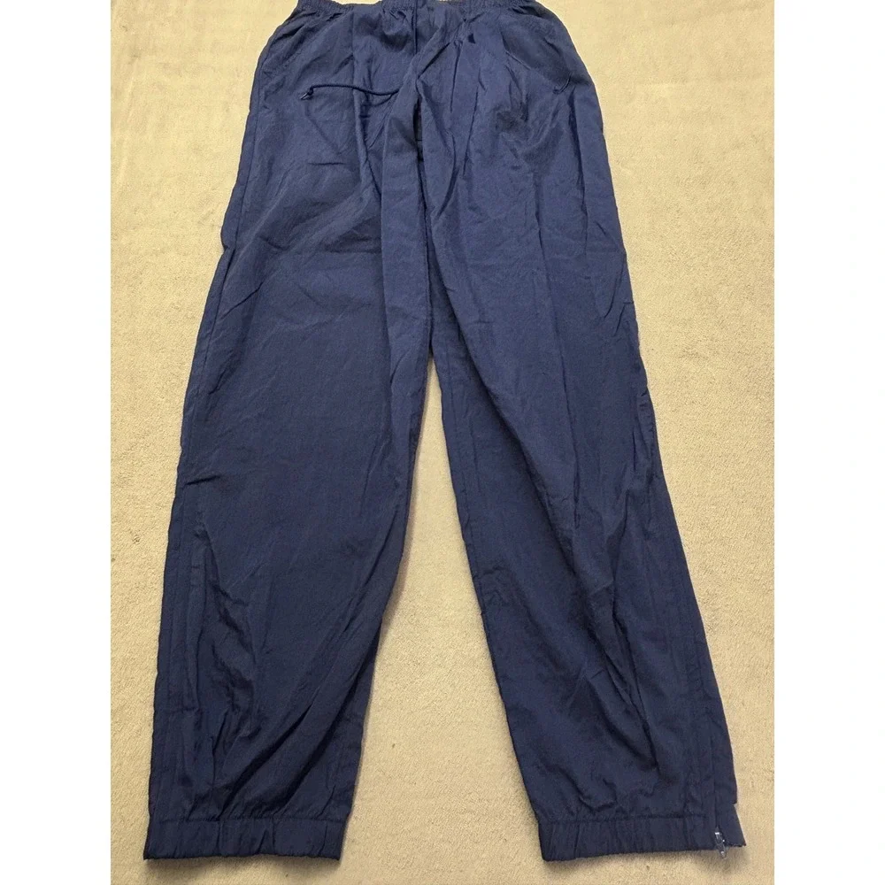 Vintage Nike Navy Blue Nylon Windbreaker Track Pants Mens Medium Swoosh 90s